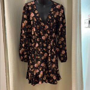 Beautiful brown dress with Patterned Floral